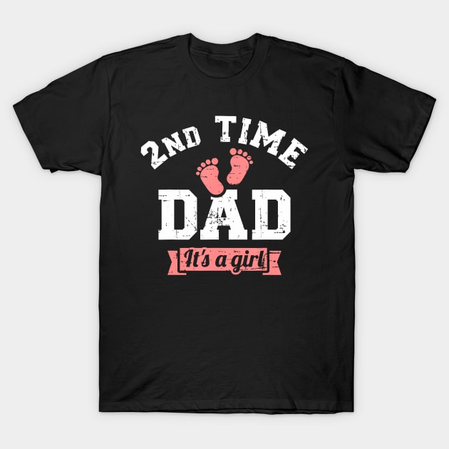2nd second time Dad it's a girl gender reveal T-Shirt by Eduardo
